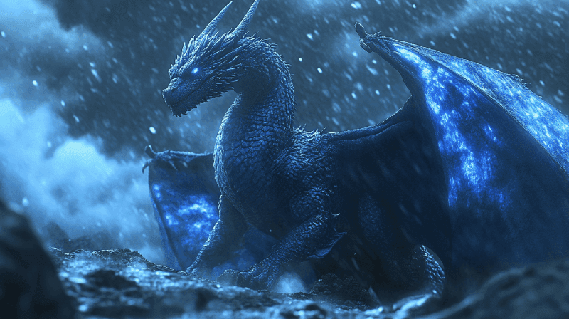 Blue dragon illustration used as the Vidu Q3 image-to-video source frame