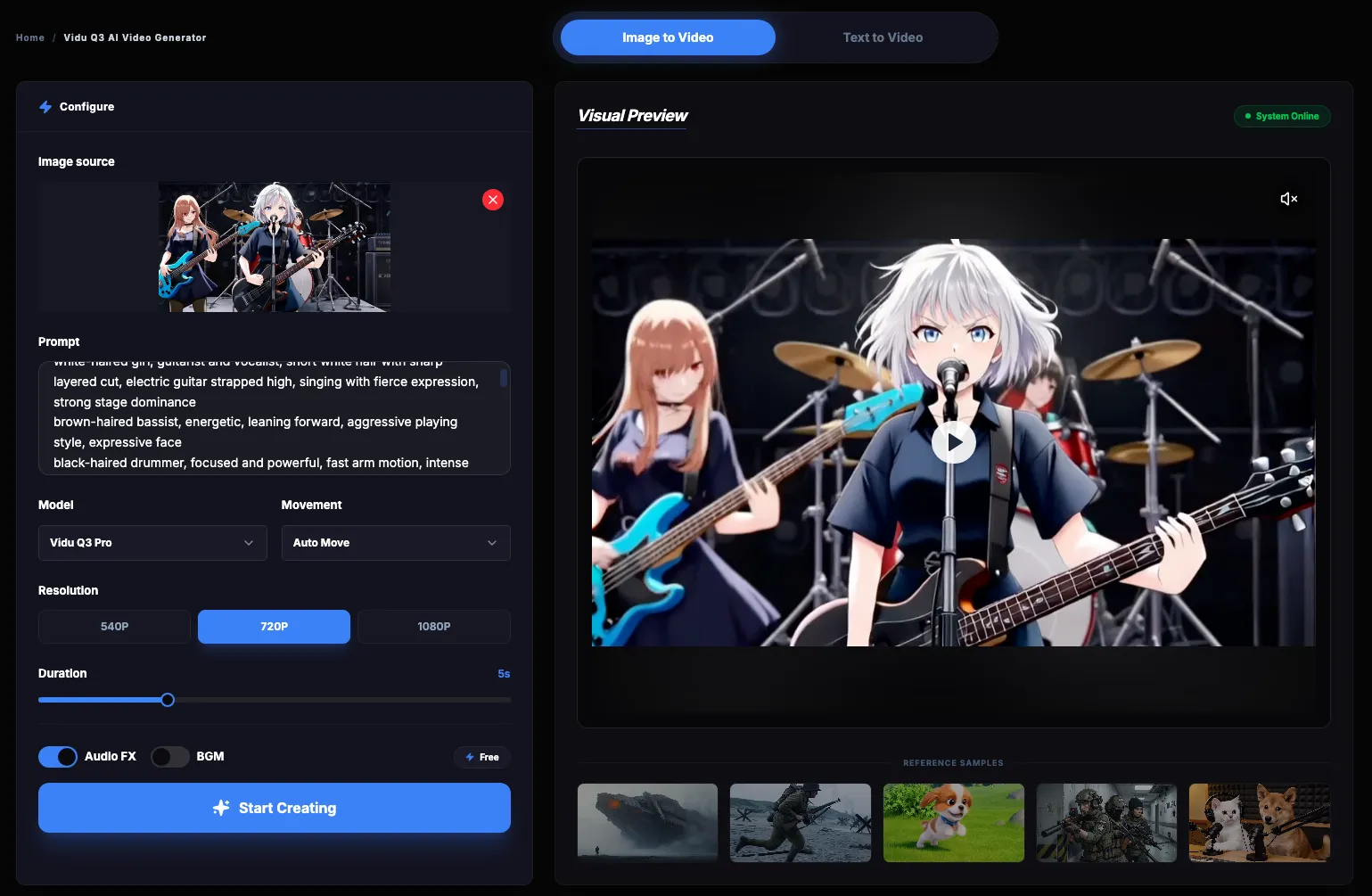 Vidu Q3 Anime Consistency Example